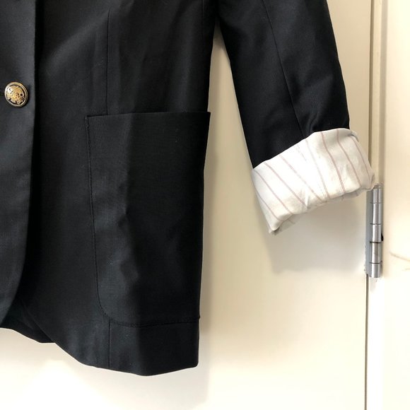 Aritzia Talula Black Oxford Blazer w Gold Buttons - Picture 7 of 11